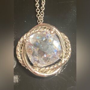 Elegant Silver Pendant Necklace with cushion cut
Stone for ultimate Sparkle NEW